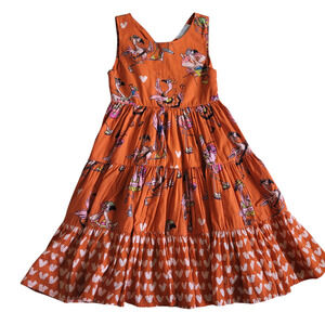 Stella McCartney Orange Flamingo Print Dress